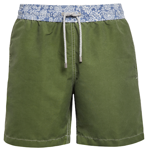 Jungle Fever - dark green with paisley Swim Short - True Boxers
